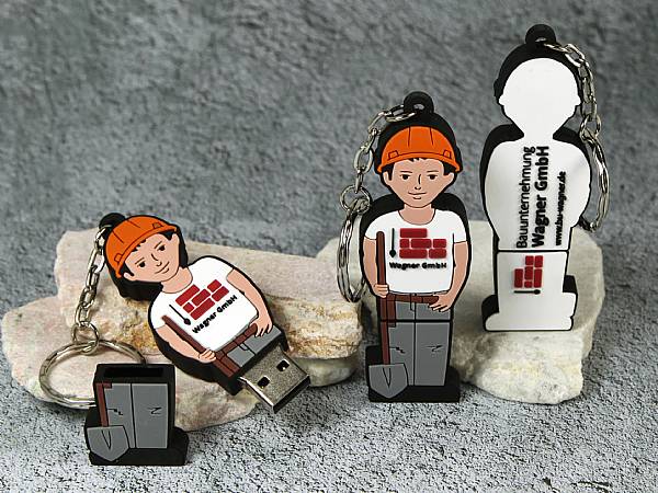 usb stick custom bauarbeiter arbeit mann mensch logo