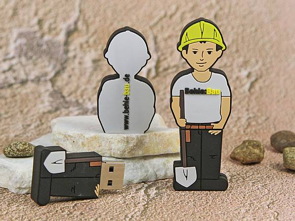 usb stick figur bauarbeiter arbeit bau beruf