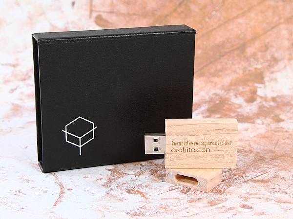 usb stick holz business natur verpackung gravur