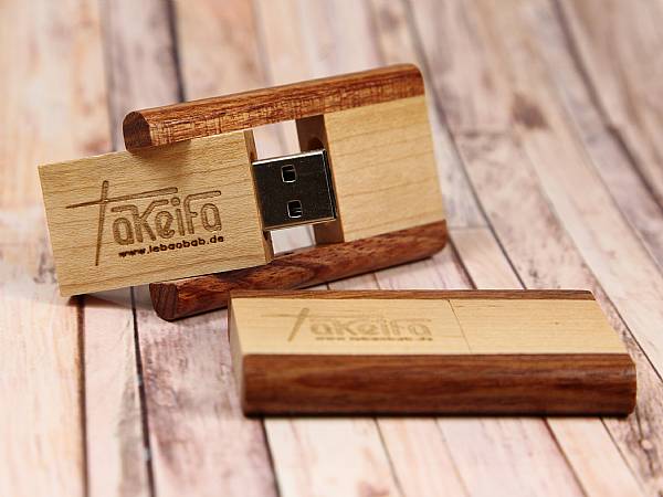 usb stick holz ziehtechnik drehtechnik natur