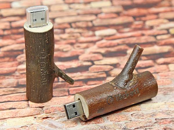 usb stick holzast ast holz natur braun werbung