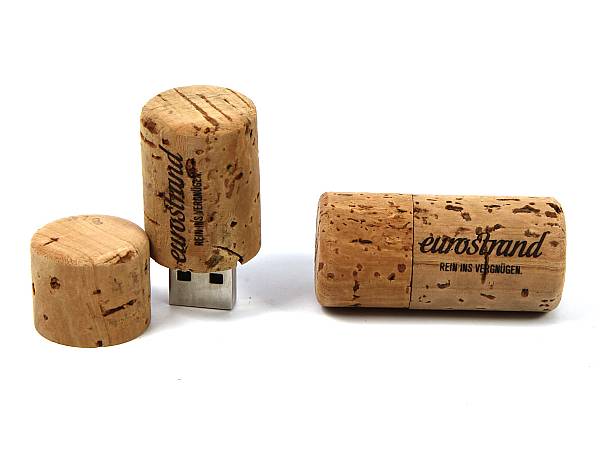 usb stick korken flasche sekt wein natur logo