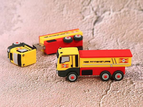 usb stick lkw transport truck verkehr baustelle kreativ logo