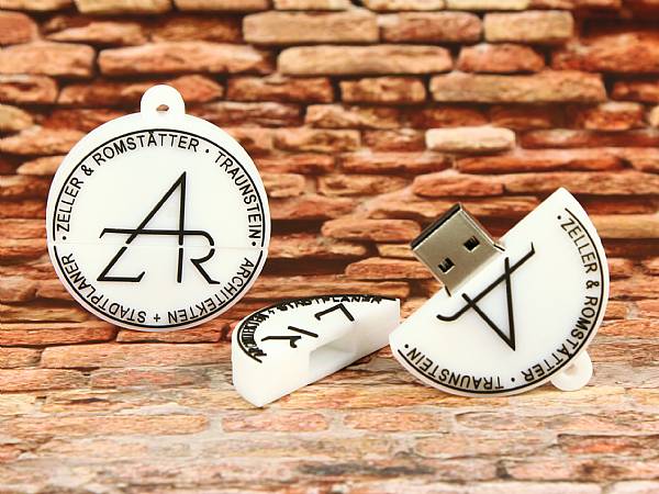 usb stick logo rund kreativ werbung