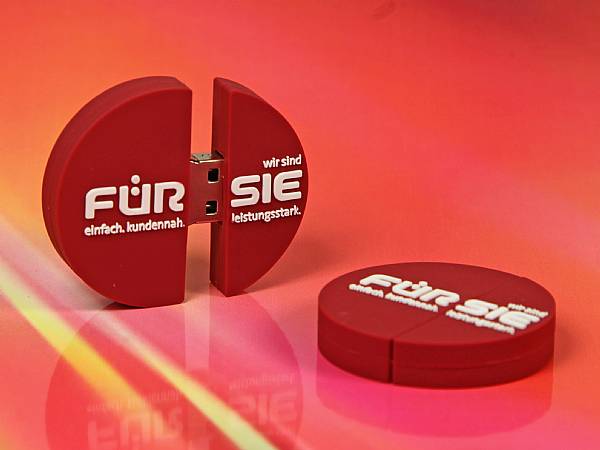 usb stick logo rund rot individuell werbung