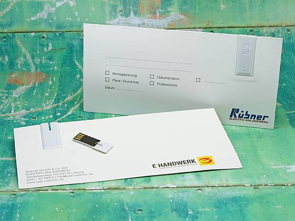 usb stick mailing card papierkarte karte werbung