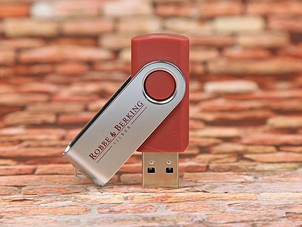 usb stick metall buegel drehbar klassisch neutral logo