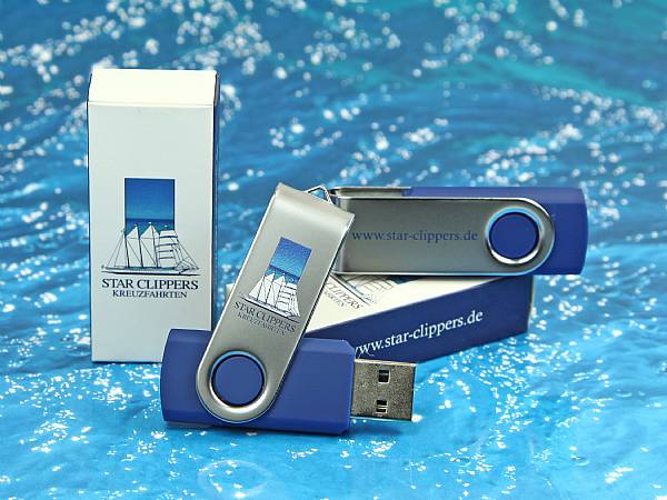 usb stick metall buegel drehbar logo druck