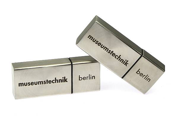 usb stick metall eckig schlicht matt logo