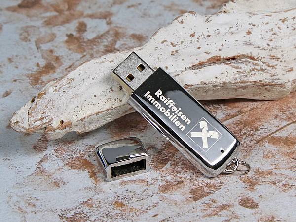 usb stick metall exclusiv glanz gravur logo