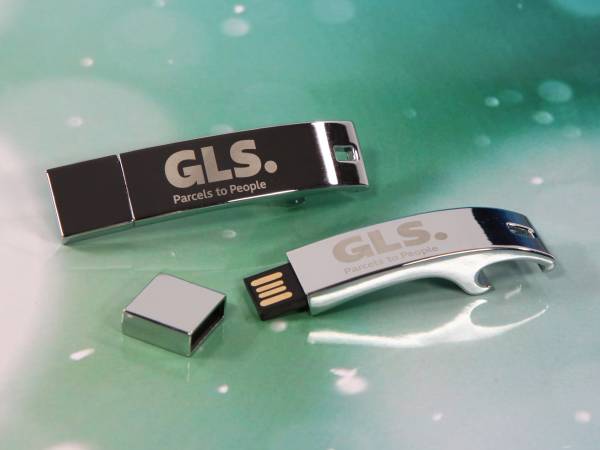 usb stick metall flaschenöffner hochwertig glanz gravur werbung