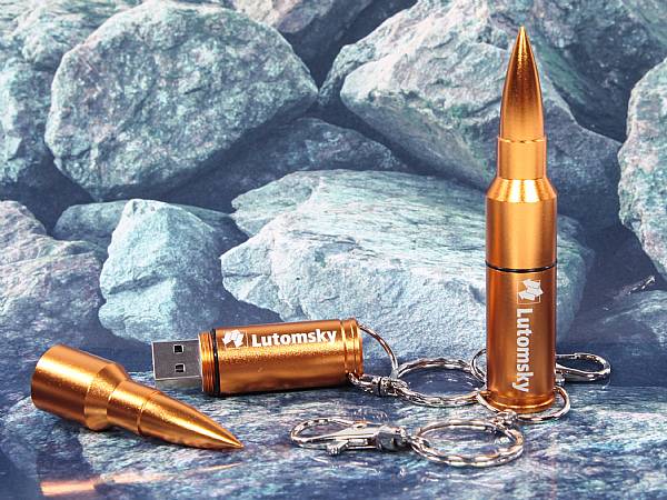 usb stick patrone bullet logo druck