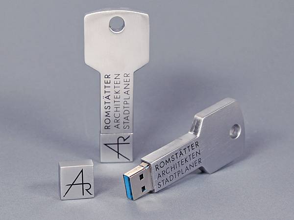 usb stick schluessel key speed aluminium matt logo druck