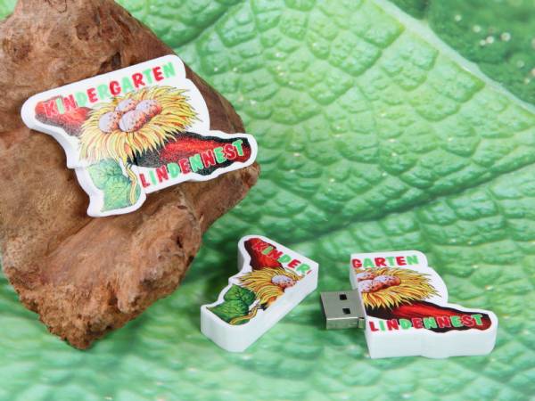 usb stick sonderform digitaldruck kindergarten logo kreativ