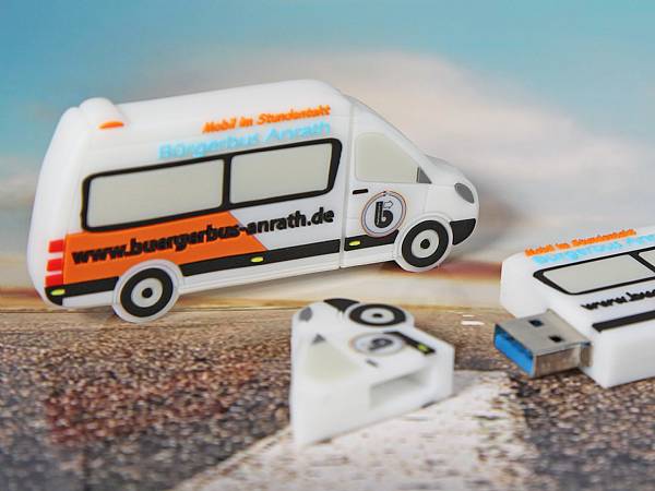 usb stick transporter van kleinbus sonderform logo