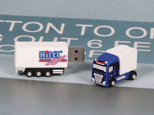 usb stick truck lkw sonderform logo werbung transport