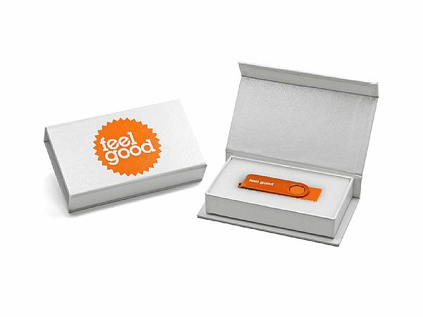 usb stick twister buegel schwingen orange verpackung weiss