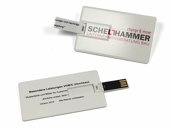 usb stick visitenkarte kunstoff weiss logo werbung