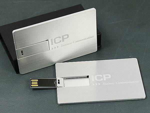 USB Stick Visitenkarte Aluminium mit Gravur