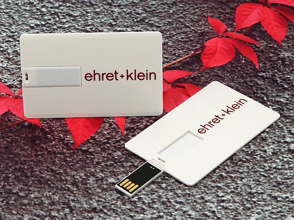 usb stick visitenkarte weiss logo rot kunststoff