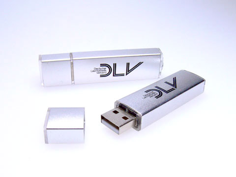 USB-Stick Aluminium matt bedruckt Logo, deckel, Alu.07