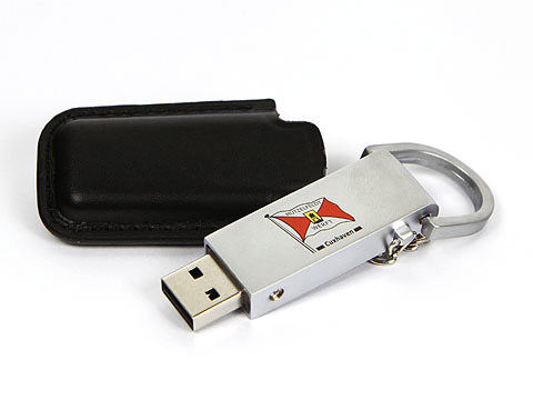 USB-Stick Leder-11 schwarz metall, Leder.11