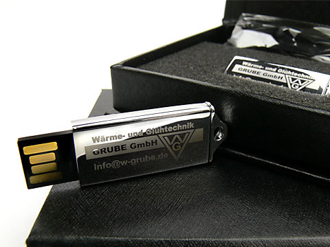 USB-Stick silber hochglanz mini Grube, Mini.09