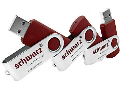 USB-Stick swing buegel metall rot aufdruck, Metall.01