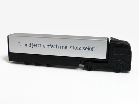 USB-Stick Truck LKW schwarz bedruckt, USB-Truck