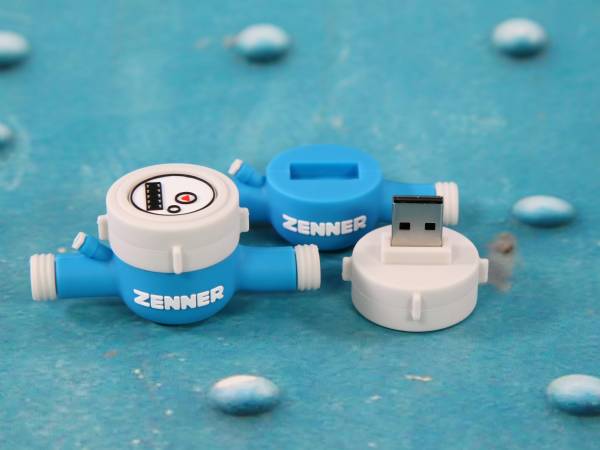 usb wasseruhr mit logo