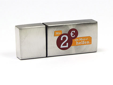 usb stick metall 09 silber, deckel, Metall.09