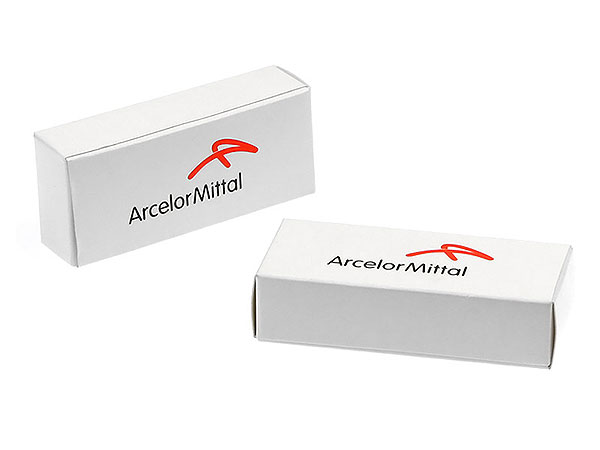 ArcelorMittal individuelle Faltschachtel bedruckt Logo aufdruck