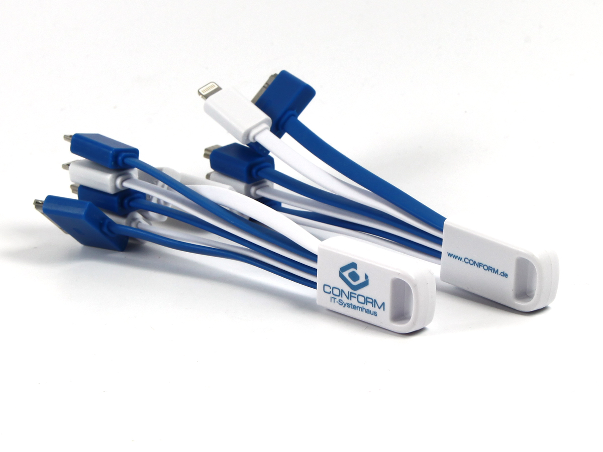 USB Adapter Kabelpeitsche Logo charging buddy blau
