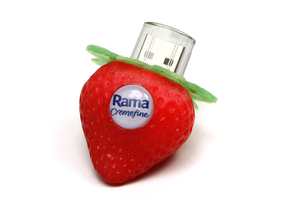 usb stick erdbeere kunststoff frucht logo