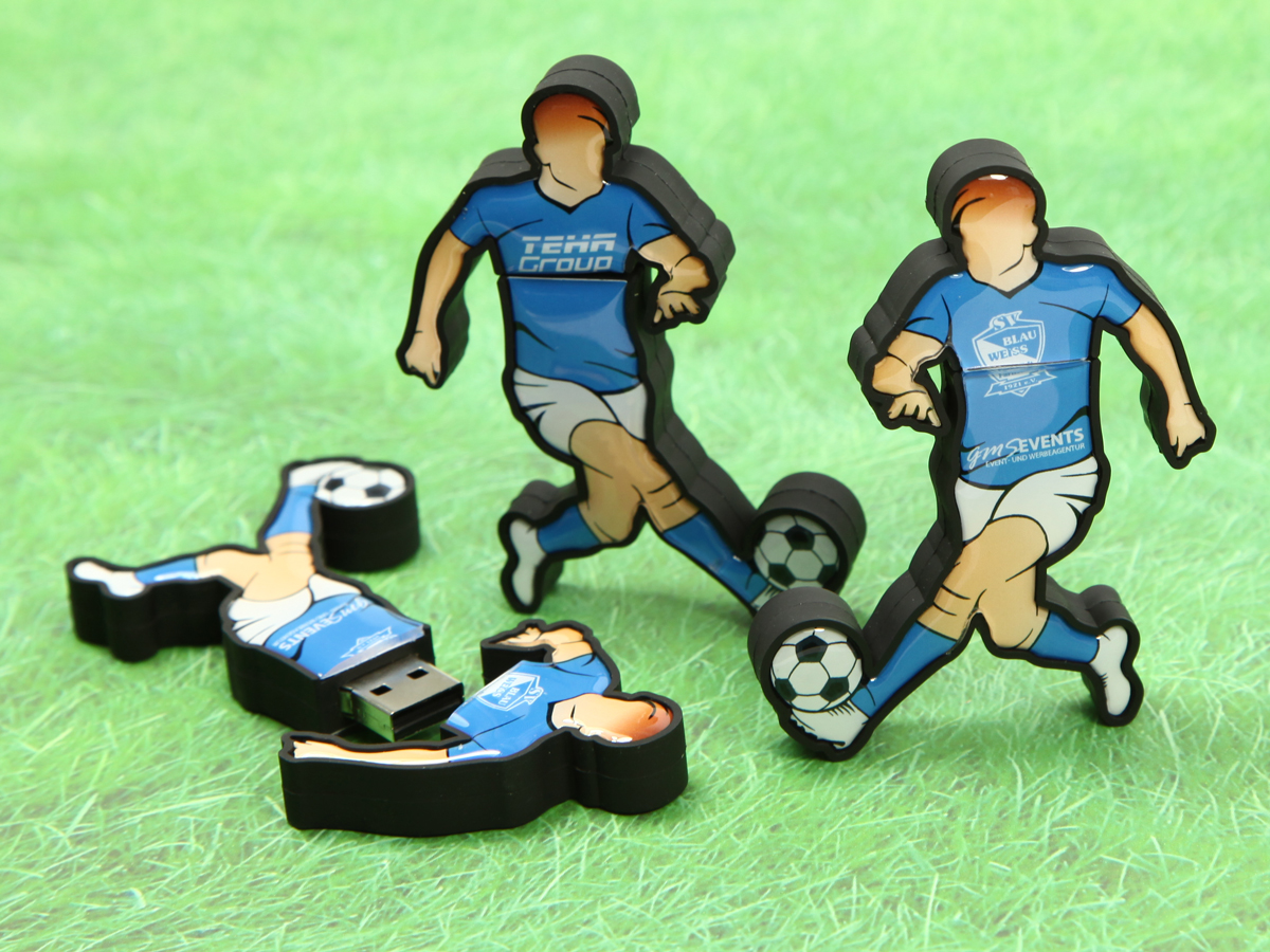 usb stick fussball mann trikot kreativ individuell blau weiss