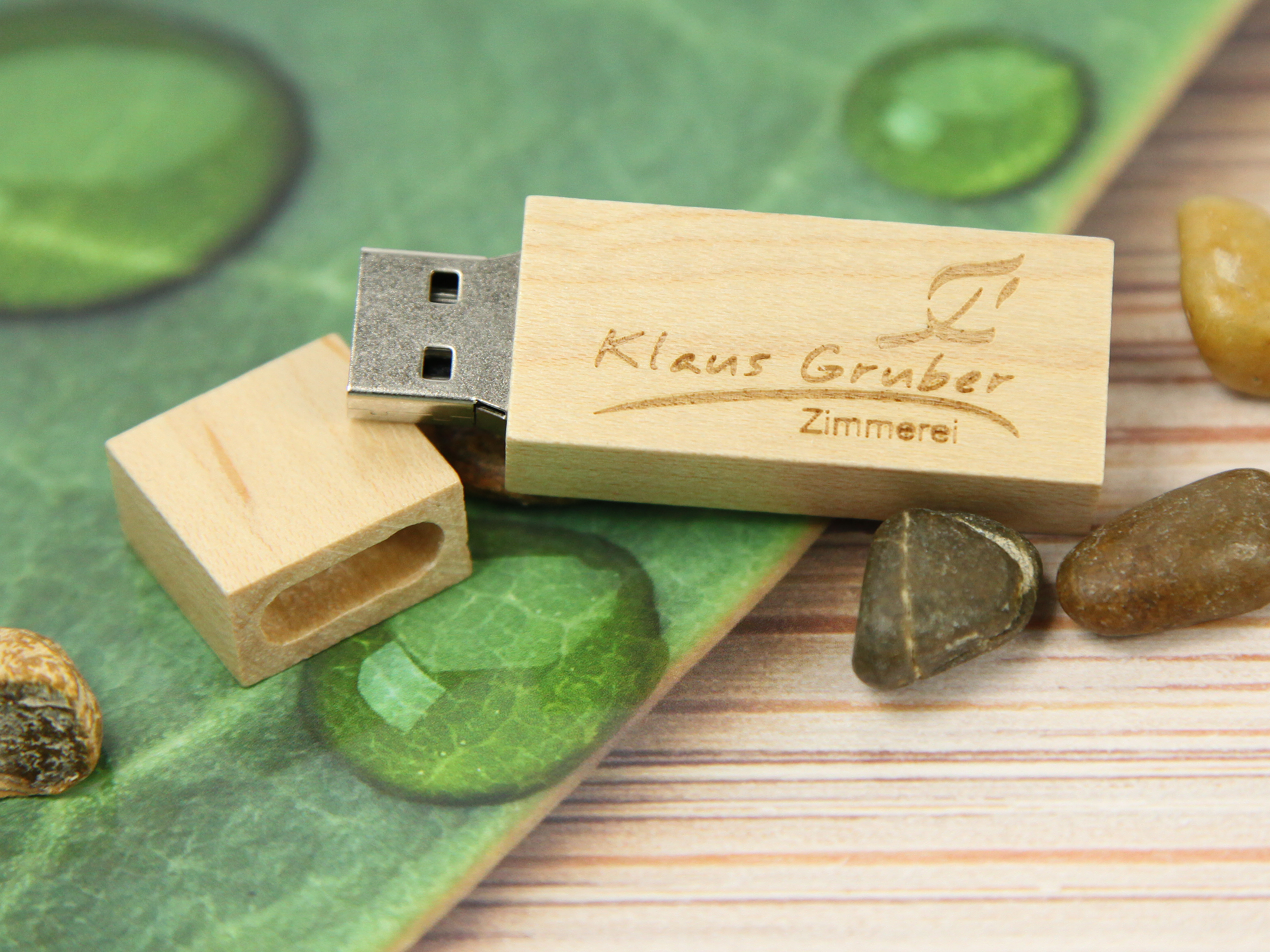 usb stick holz hell natur zimmermann