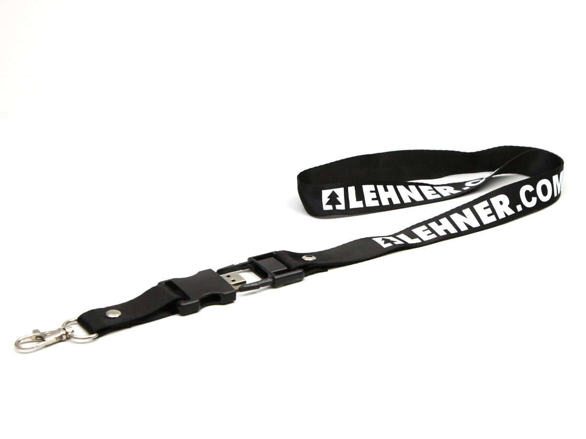 usb stick lanyard schluesselband karabiner umhängeband schwarz weiss