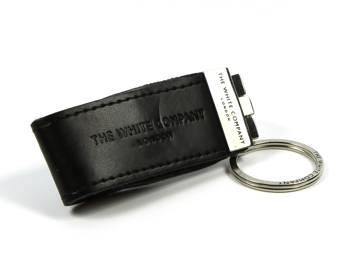 usb stick leder schwarz logo