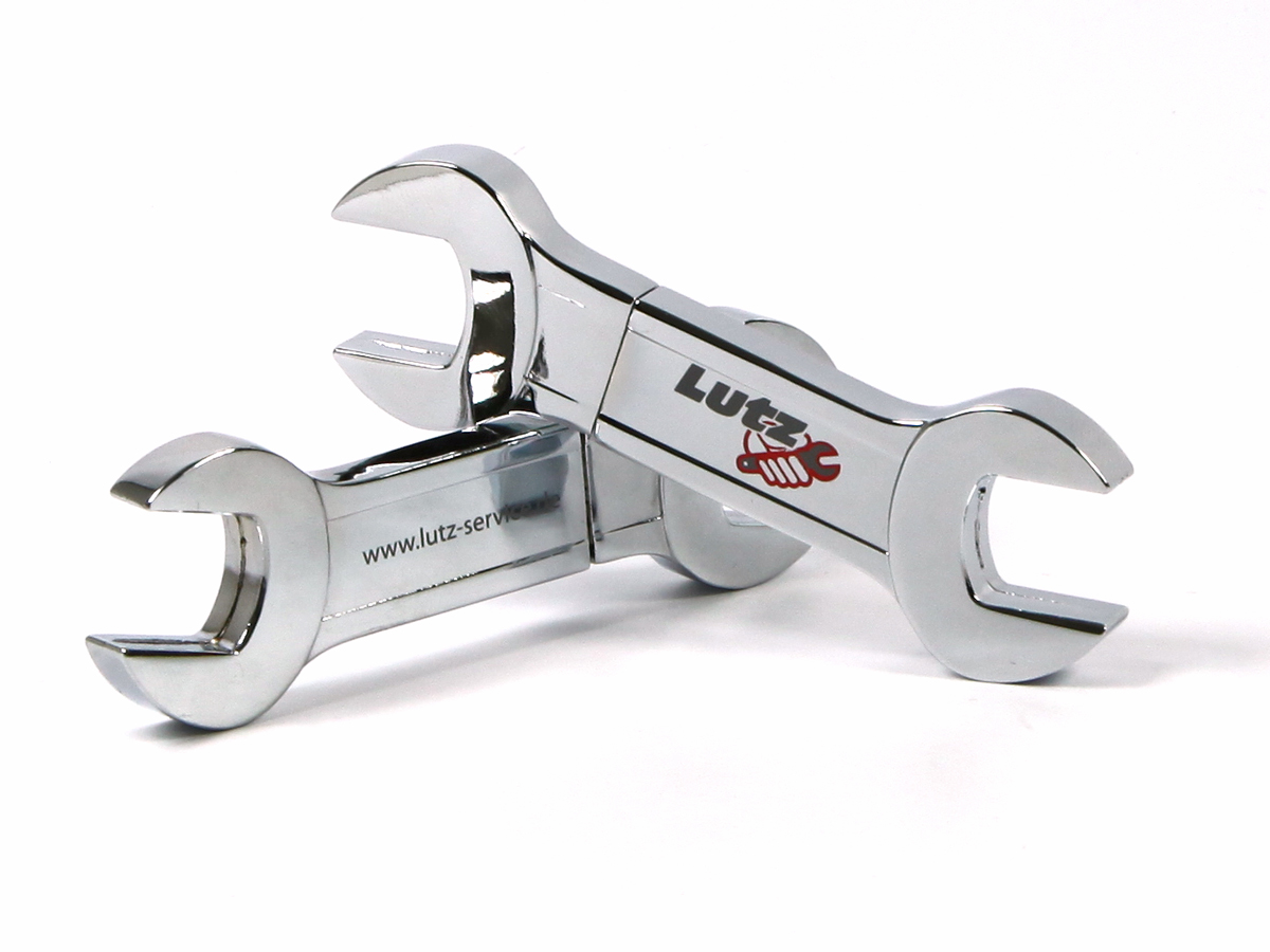 usb stick schraubenschluessel handwerk metall logo