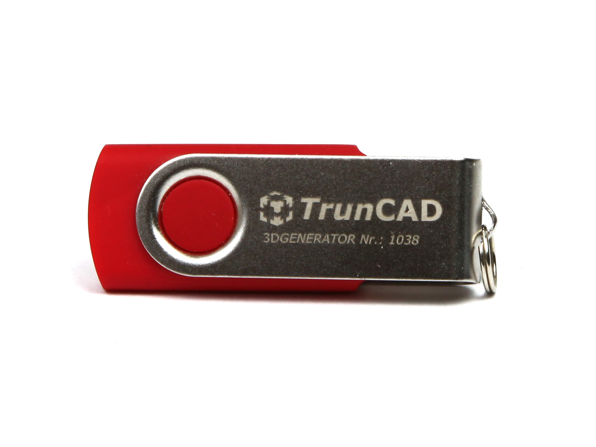 usb stick twister buegel silber rot logo