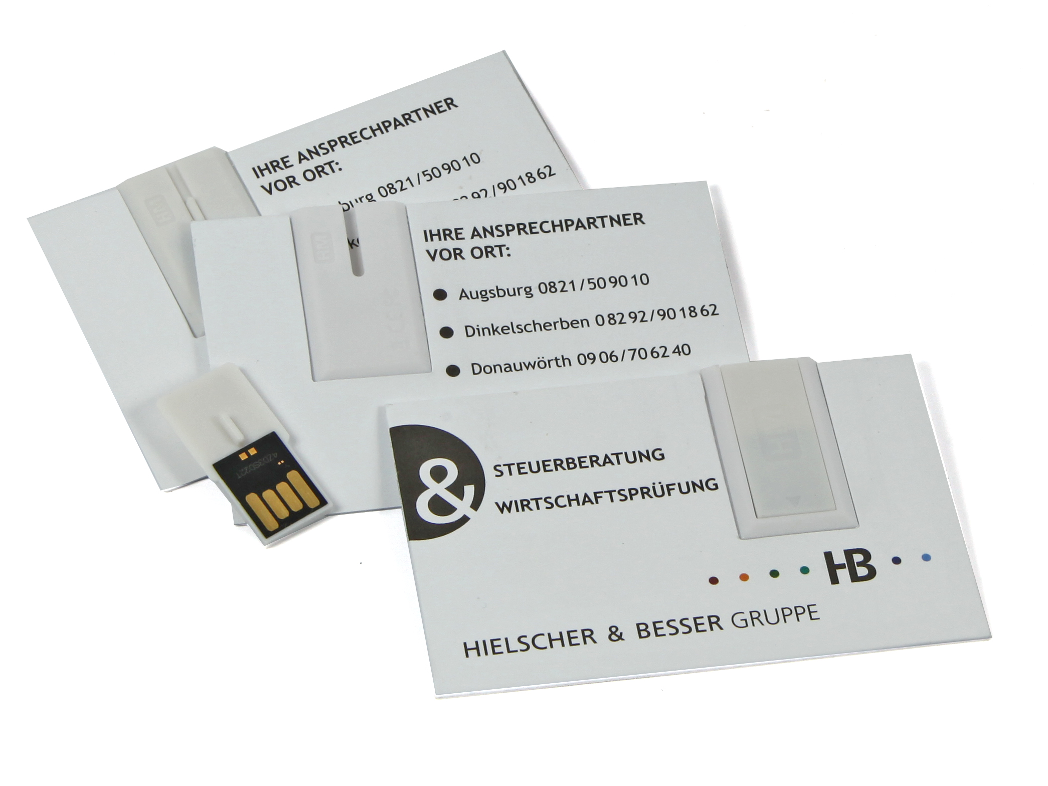 usb stick visitenkarte papier werbung logo weiss