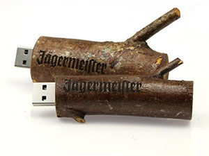 Echter Ast USB Stick aus Holz mit Logo
