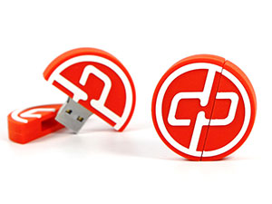 Runder USB-Stick in Logoform