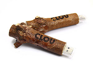 Echter Ast USB Stick aus Holz mit Logo