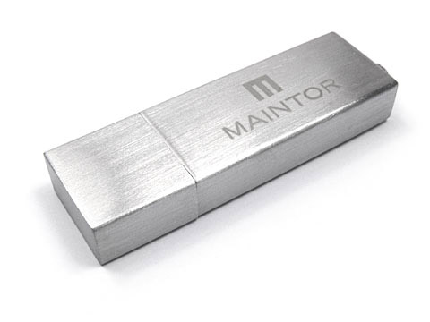 Alu-11 USB-Stick silber matt graviert Maintor, Alu.11