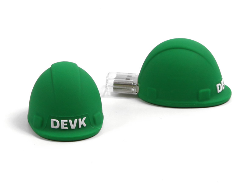 Creative USB Stick Bau Bauhelm DEVK Versicherung Bauversicherung gruen