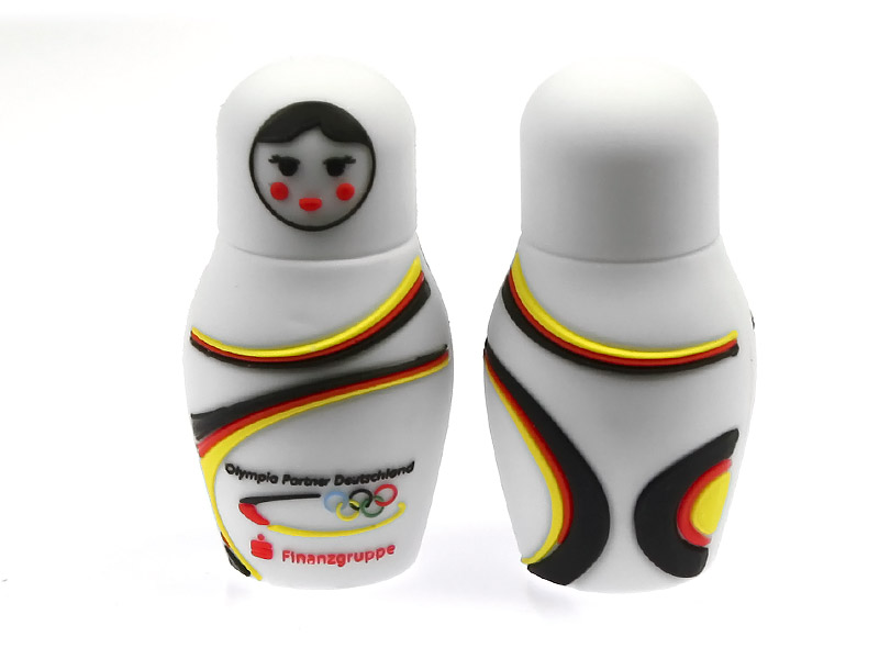 Olympia, Deutschland, olympisch, Wettbewerb, Meisterschaft, Maskottchen, Matrjoschka, Bambuschka, Mamuschka, Matroschka, USB-Stick, individuell, Russland, russisch, traditionell, Puppe