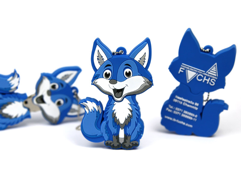Creative Custom Fuchs blau logo lustig figur maskottchen
