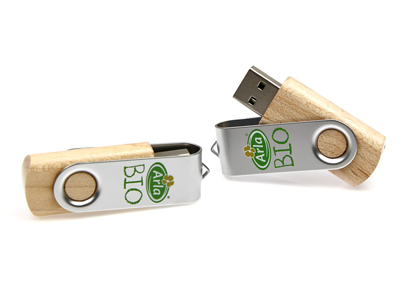 Arla Bio NatureOne holz USB Natur logo