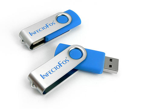 Metall-01 USB-Stick hellblau bedruckt, Metall.01